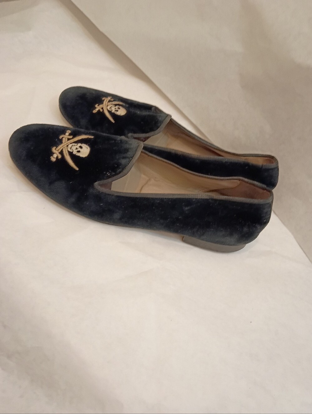 Stubbs & Wootton mens Sz 11 Shoes Skull Velvet Distressed - Picture 4 of 16